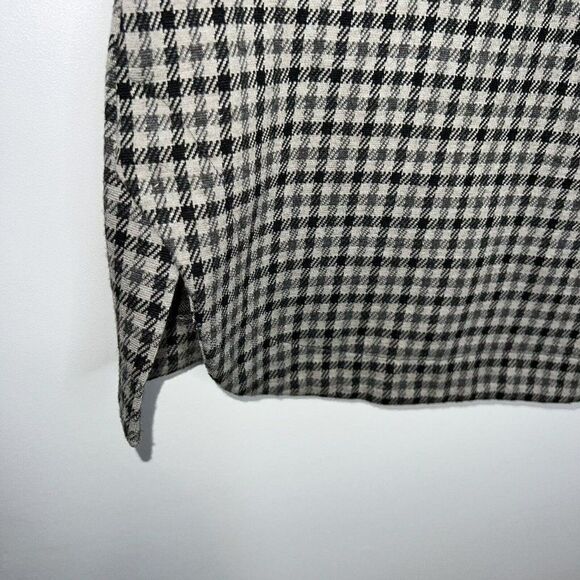 J Jill Womens Medium Houndstooth Ponte Knit Top 3/4 Sleeve Gray Black Stretch - Picture 5 of 6